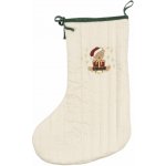 Konges Sløjd Vánoční punčocha s výšivkou Christmas Teddy, bílá barva, textil – Hledejceny.cz