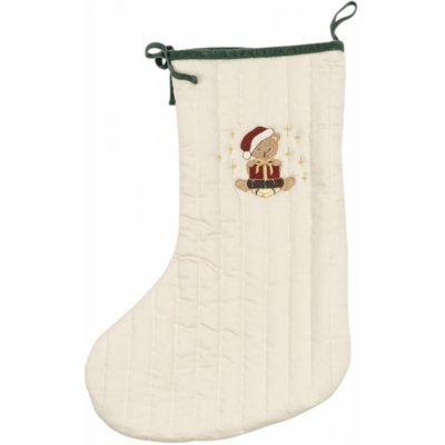 Konges Sløjd Vánoční punčocha s výšivkou Christmas Teddy, bílá barva, textil – Hledejceny.cz