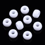 Akrylové korálky - pony beads - bílé - 6 x 9 mm - 10 ks – Zbozi.Blesk.cz