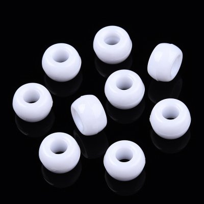 Akrylové korálky - pony beads - bílé - 6 x 9 mm - 10 ks – Zbozi.Blesk.cz