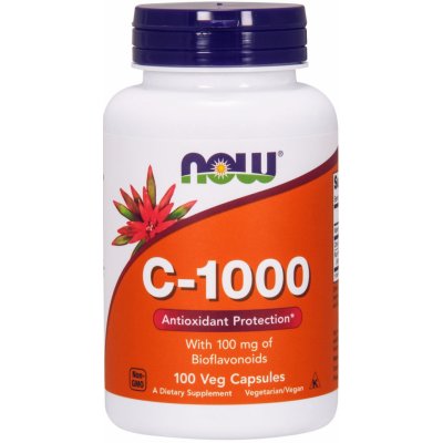 NOW Foods Vitamin C-1000 s citrusovými bioflavonoidy a rutinem 100 rostlinných kapslí – Hledejceny.cz