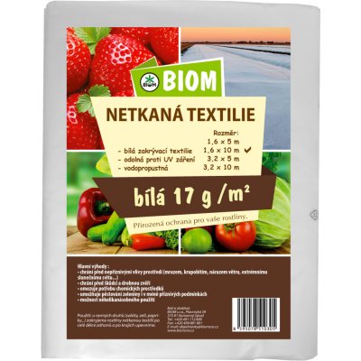 Biom netkaná textílie 1,6 x 10 m 17 g/m² bílá – Zboží Dáma