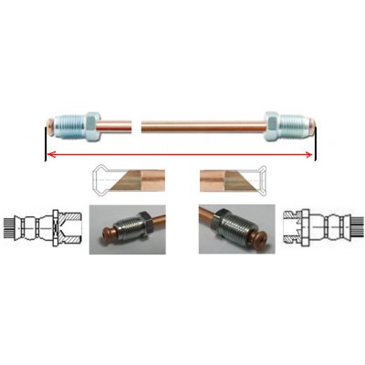 WP WP-346 Brzdová trubka 900 mm SF - DF měděná 4,75 mm, holendr M10 x 1 mm (WP-346) – Zboží Mobilmania