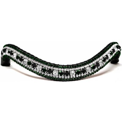 Blingyourhorse Třpytivá čelenka na uzdečku SPECIAL EMERALD Černá – Zboží Dáma