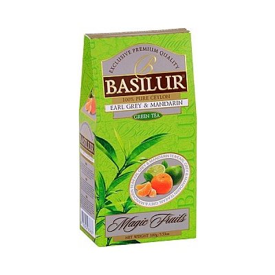 Basilur Magic Green Earl Grey & Mandarin BERGAMOT MANDARINKA balení čajů sypaný papír 100 g – Zboží Mobilmania