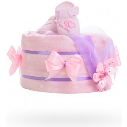 Plenkovky Plenkový dort pro dívky jednopatrový růžovo fialkový