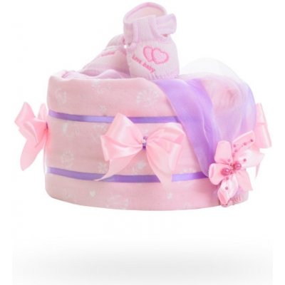 Plenkovky Plenkový dort pro dívky jednopatrový růžovo fialkový – Zboží Dáma
