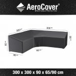 Aerocover Obal na rohovou sedací soupravu v tvaru L/TRAPÉZ, vysoká opěrka 300x300x90xH65/90 cm – Hledejceny.cz