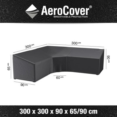Aerocover Obal na rohovou sedací soupravu v tvaru L/TRAPÉZ, vysoká opěrka 300x300x90xH65/90 cm – Hledejceny.cz