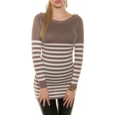 Koucla sweater/dress striped with buttons red