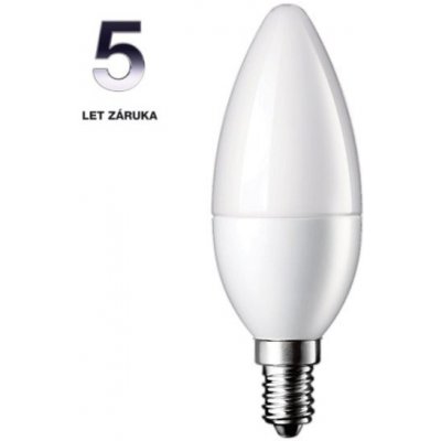 Optonica LED žárovka svíčka 6W, E14, 230VAC, 480lm, Studená bílá, 6500K – Zboží Mobilmania