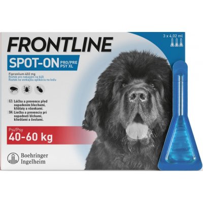 Frontline Spot-On Dog XL 40-60 kg 3 x 4,02 ml – Hledejceny.cz