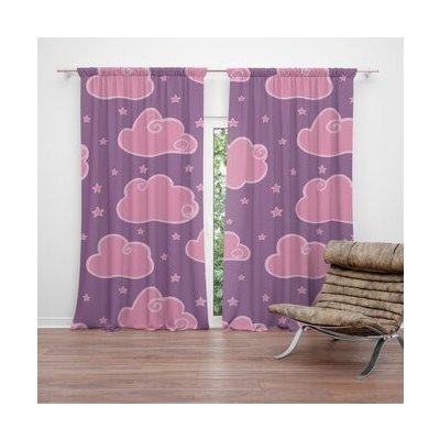 Sablio Závěs Růžové obláčky: 2ks 140x250cm – Hledejceny.cz