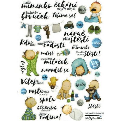 HuráPapír Samolepky A5 - Chlapeček č.2 – Zboží Dáma