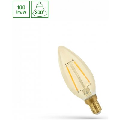Spectrum LED filament žárovka C35 E14 4.9W 490 lm 2400K retroshine – Hledejceny.cz
