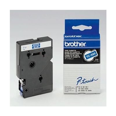 BROTHER TC-595 modrá / bílá (9mm) (TC595) – Zboží Mobilmania