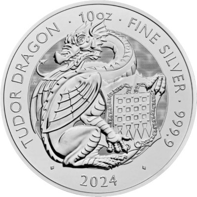 The Royal Tudor Beasts Stříbrná mince The Tudor Dragon 2024 10 oz – Zboží Dáma