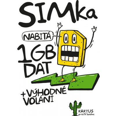 SIM karta Kaktus 500MB + 500MB na soc. sítě