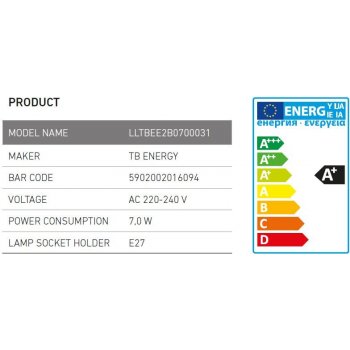 TB Energy LED žárovka E27 230V 7W neutrál bílá