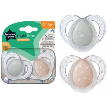 Tommee Tippee C2N silikon Night Time fialová 2 ks