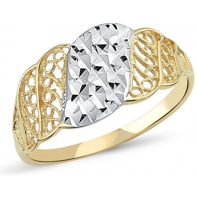 Lillian Vassago Exkluzivní prsten s gravírem z kombinovaného zlata LLV46 GR003 – Zboží Mobilmania