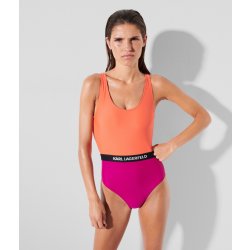 Karl Lagerfeld Colour Block Swimsuit růžová