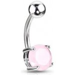 Šperky4U piercing do pupíku růžový nefrit WP01038 – Zboží Dáma