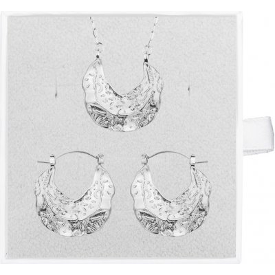 Franco Bene Vzorovaný set náušnice a náhrdelník stříbrný 2228 – Zboží Dáma