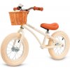 Dětské balanční kolo Kidwell Bicycle CLASSY 12" kola s košíkem krémová