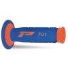 Moto řídítko PROGRIP gripy PG791 OFF ROAD (22+25mm, délka 115mm) barva oranžová fluo/modrá (dvoudílné) (791-275)