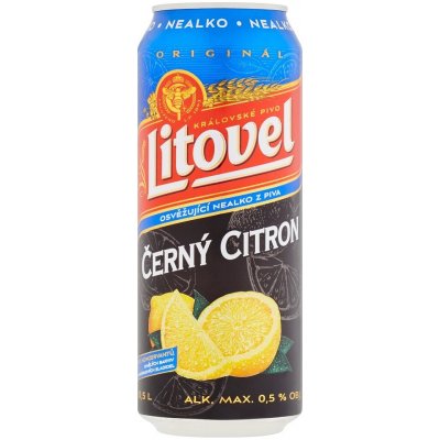 LITOVEL Free černý citron nealko 0,5l plech