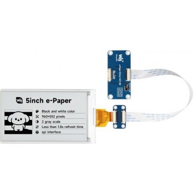 Waveshare 5" e-Paper displej HAT, černobílý – Zboží Živě