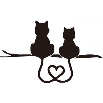 Samolepka (na auto, notebook) kočky (černá)