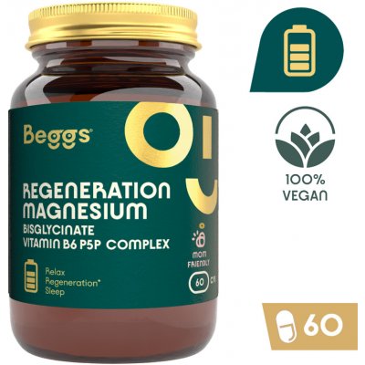 Beggs Magnesium bisglycinate 380 mg + P5P COMPLEX 1,4 mg 60 kapslí – Hledejceny.cz