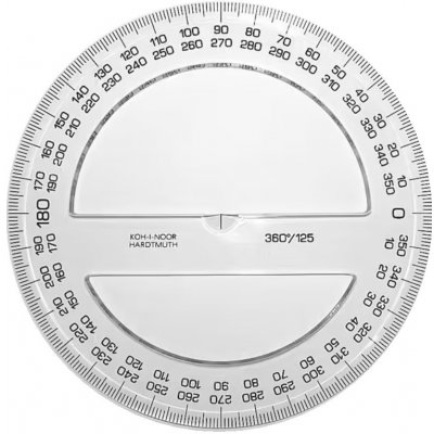 Úhloměr Koh-i-Noor 360/125 čirý – Zboží Živě