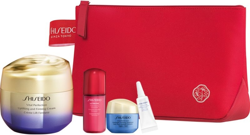 Shiseido Vital Perfection liftingový zpevňující krém 50 ml + energizující a ochranný koncentrát na obličej 10 ml + noční liftingový a zpevňující krém 15 ml + vyhlazující a zpevňující