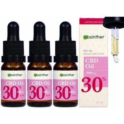Absinther Výhodný balíček CBD kapky 30% MCT olej 3 x 10 ml – Hledejceny.cz