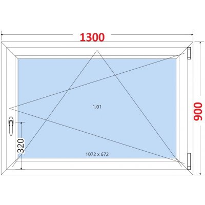 SMART Plastové okno 130x90, Otevíravé a sklopné