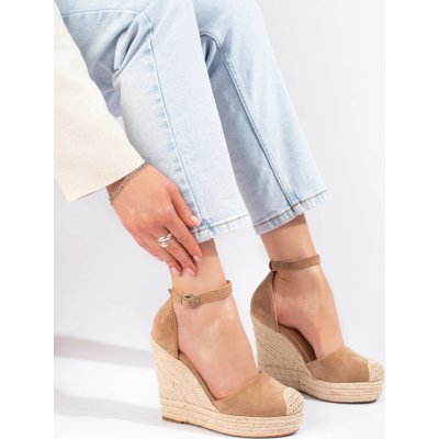 BÉŽOVÉ STYLOVÉ ESPADRILKY NA KLÍNKU BL1919KH – Zboží Mobilmania