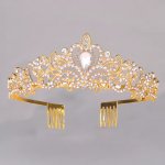 B-Top luxusní svatební korunka do vlasů zlatá – Zboží Dáma