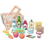 TookyToy Dřevěný nákupní košík s příslušenstvím – Zboží Mobilmania