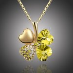 Sisi Jewelry Swarovski Elements čtyřlístek pro štěstí zlato žlutý Žlutá NH1080 – Sleviste.cz