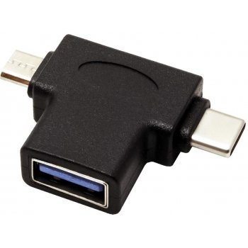 PremiumCord Adaptér USB-A na USB-C + micro USB-B, kur31-12