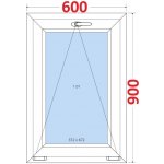 SMART Plastové okno 60x90, Sklopné
