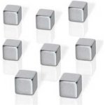 Neodymové magnety, tvar kostky, stříbrná, 10x10x10 mm, 8 ks, BE!BOARD – Zboží Dáma