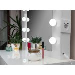 Aga Toaletní stolek se zrcadlem, osvětlením a el.zásuvkou MRDT05-MW-S Lesklý bílý – Hledejceny.cz