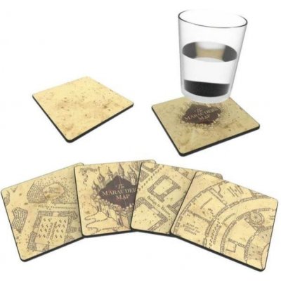 Harry Potter: Set podtácků - Pobertův plánek 4 ks (Marauders Map)