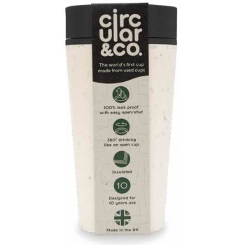 Circular & Co. recyklovaný kelímek na kávu 340 ml krémová černá