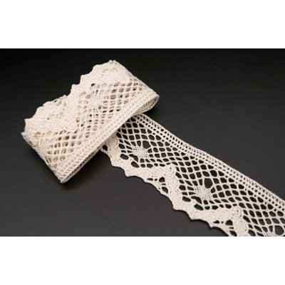 Bavlněná paličkovaná krajka - smetanová - šířka 3,9 cm – Hledejceny.cz