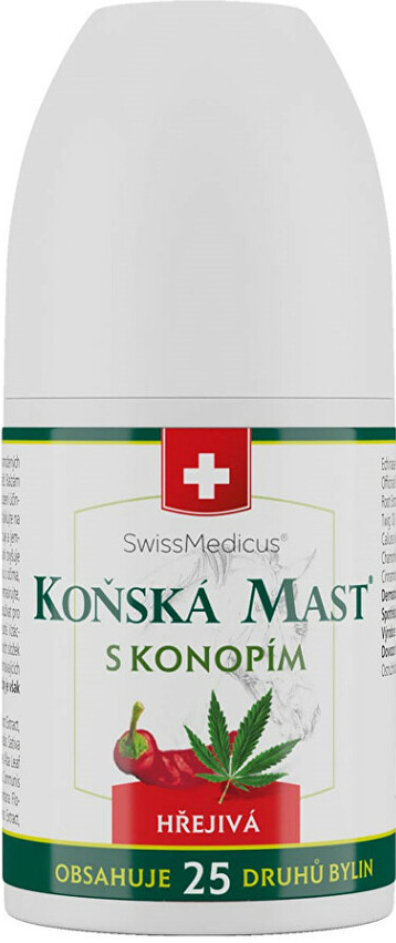 Swissmedicus Koňská mast s konopím hřejivá roll-on 90 ml